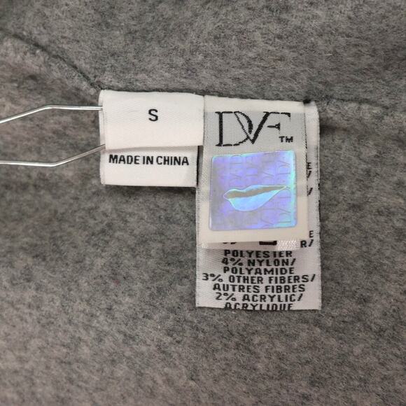 DVF Diane Von Furstenberg Shannon Coat Jacket Womens Small Gray Corporate Siren - Picture 3 of 16